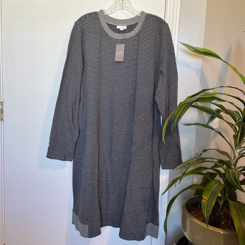 NWT J-Jill long sleeve striped dress